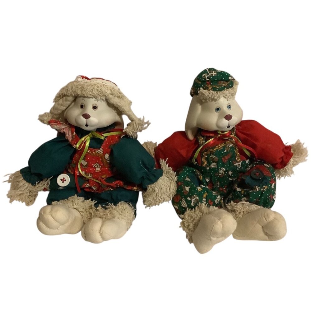 House Of Lloyd Hip & Hop‎ Bunny Plush Dolls Christmas Outfit Set 10” Mop Cotton